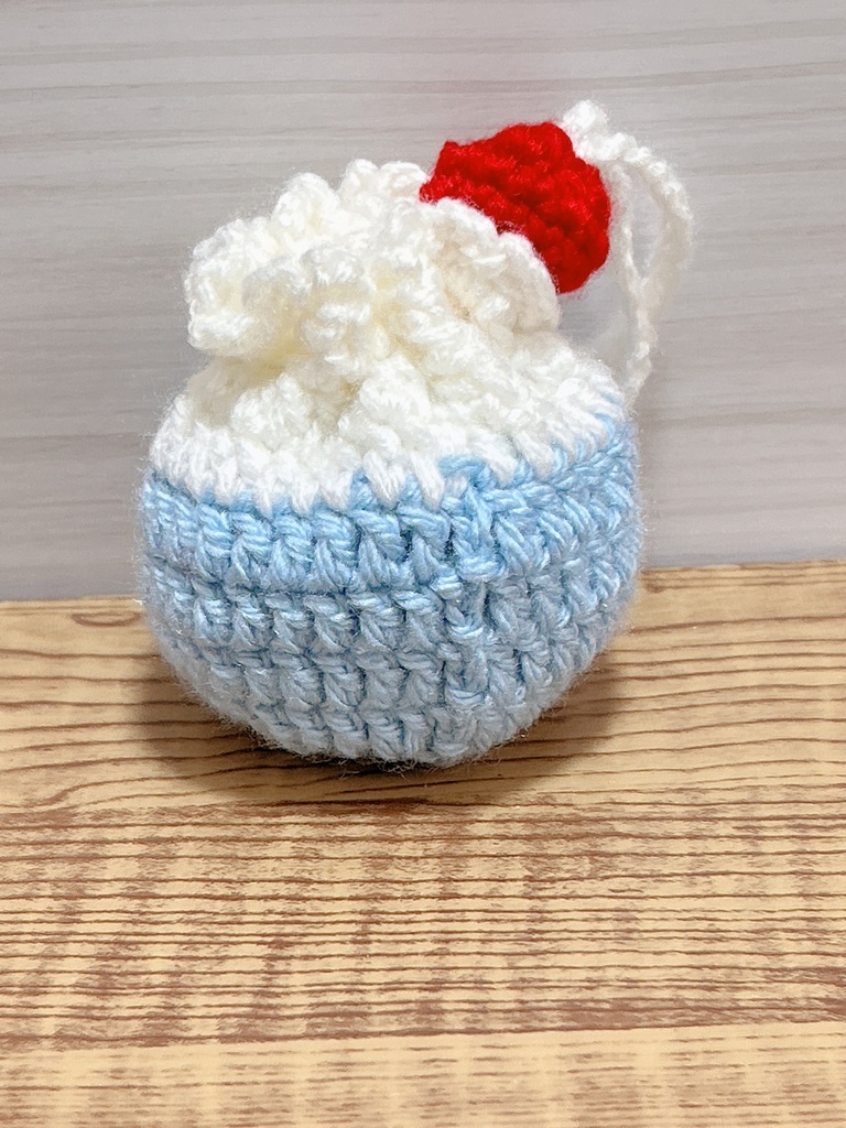 クリームソーダな巾着ポーチ