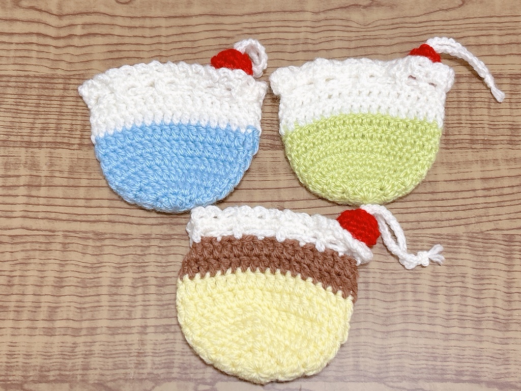 クリームソーダな巾着ポーチ