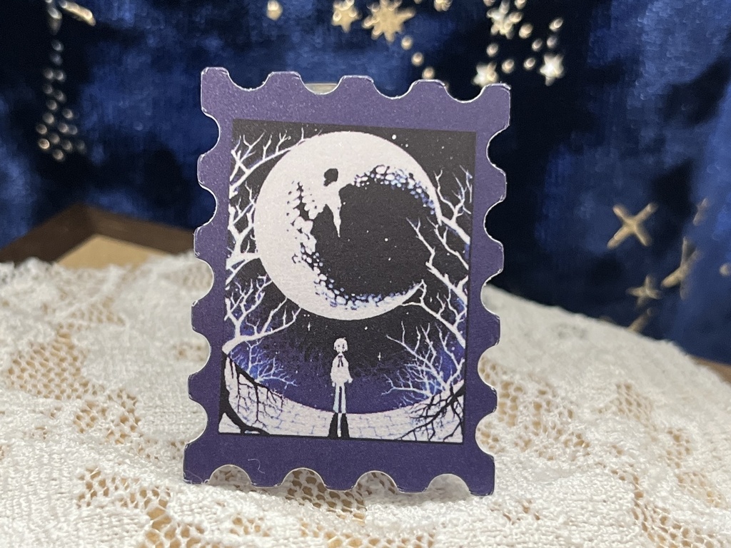 Dグレー切手ステッカー