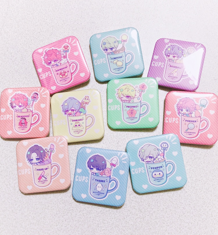 CUPS 角丸スクエア缶バッジ