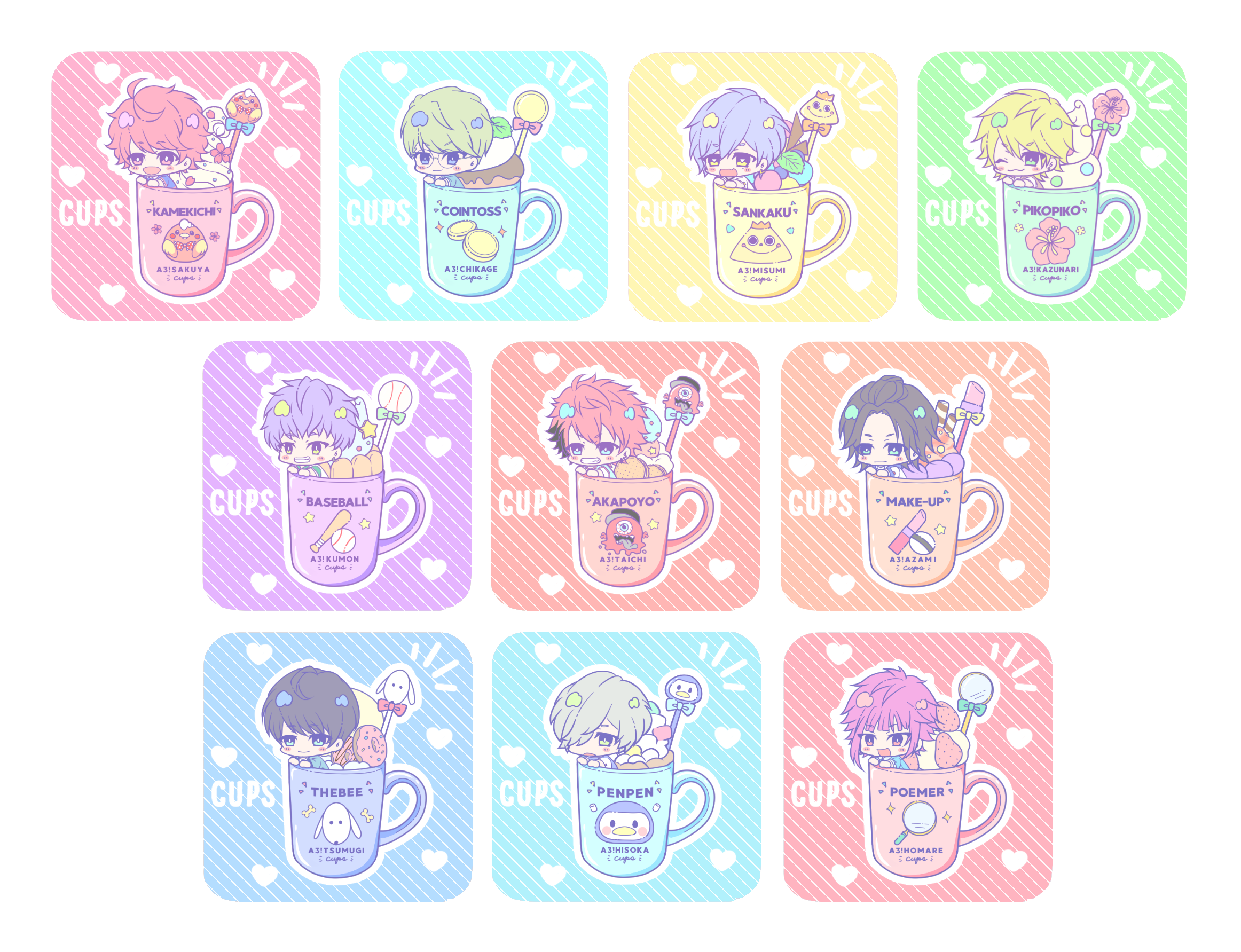 CUPS 角丸スクエア缶バッジ