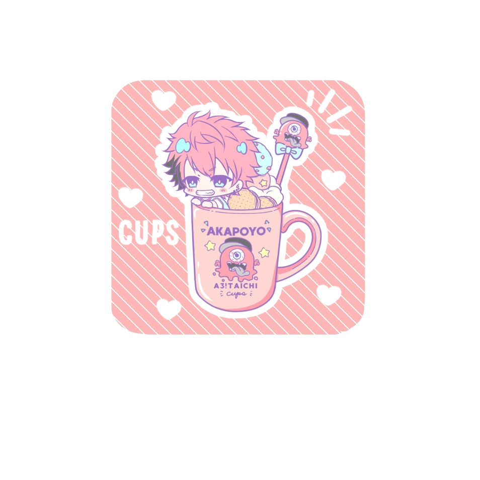 CUPS 角丸スクエア缶バッジ