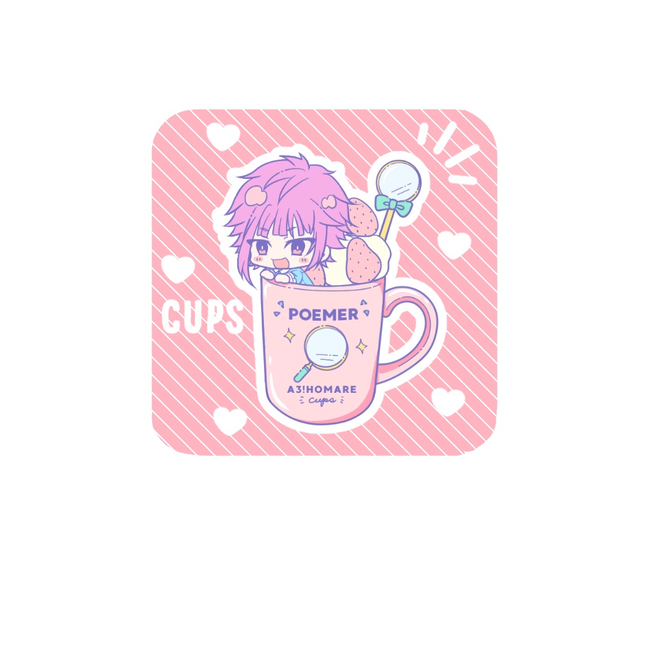 CUPS 角丸スクエア缶バッジ