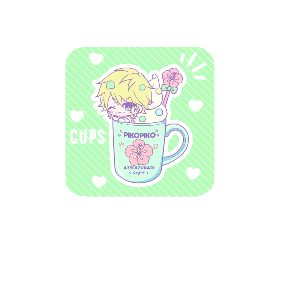 CUPS 角丸スクエア缶バッジ