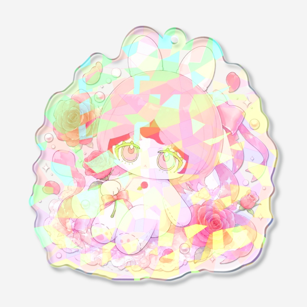 キラキラアクリルキーホルダー(🐰🌹ちゃん)