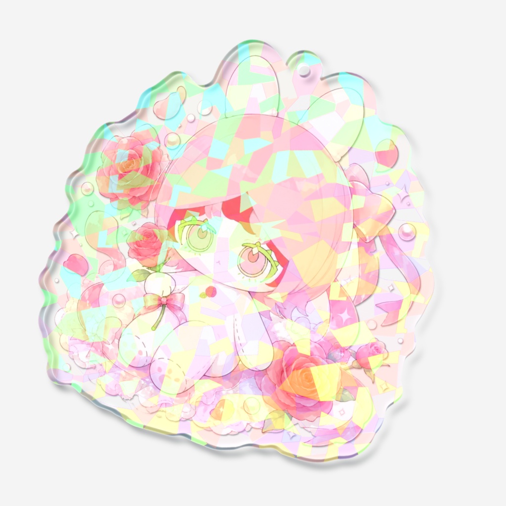キラキラアクリルキーホルダー(🐰🌹ちゃん)