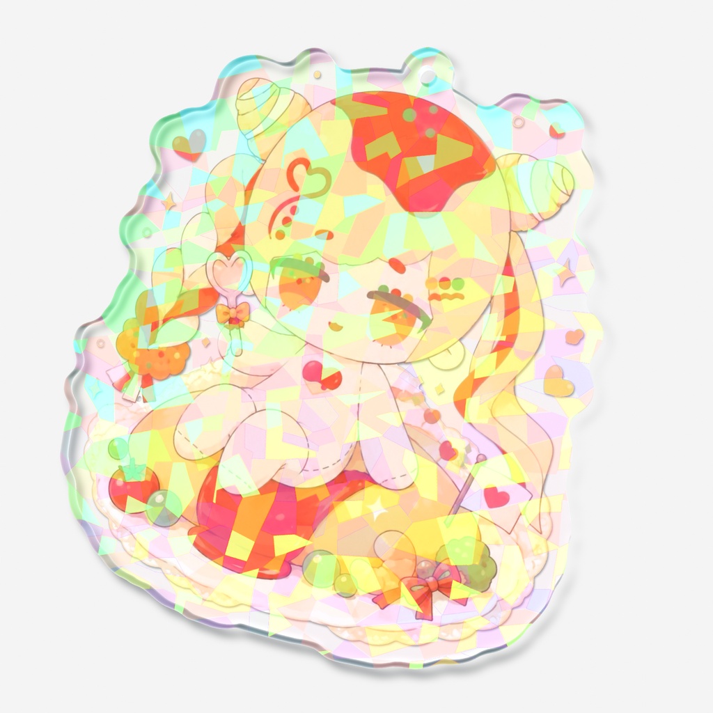 キラキラアクリルキーホルダー(オムライスちゃん)