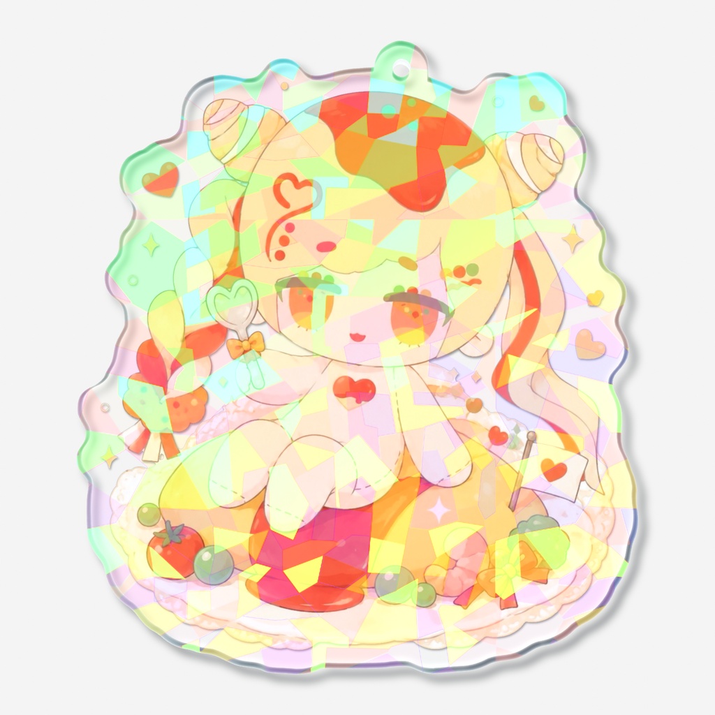 キラキラアクリルキーホルダー(オムライスちゃん)