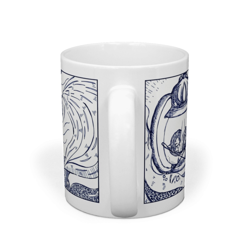 【M】人魚&花火_マグカップ