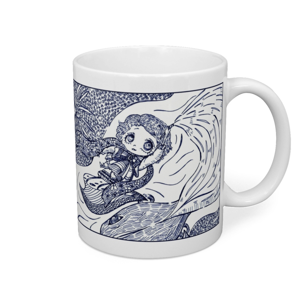 【M】人魚&花火_マグカップ