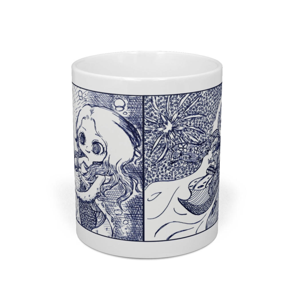 【M】人魚&花火_マグカップ