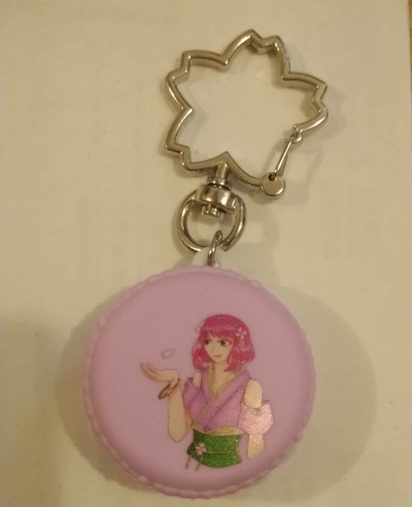【一次創作】三春桜マカロンキーホルダー