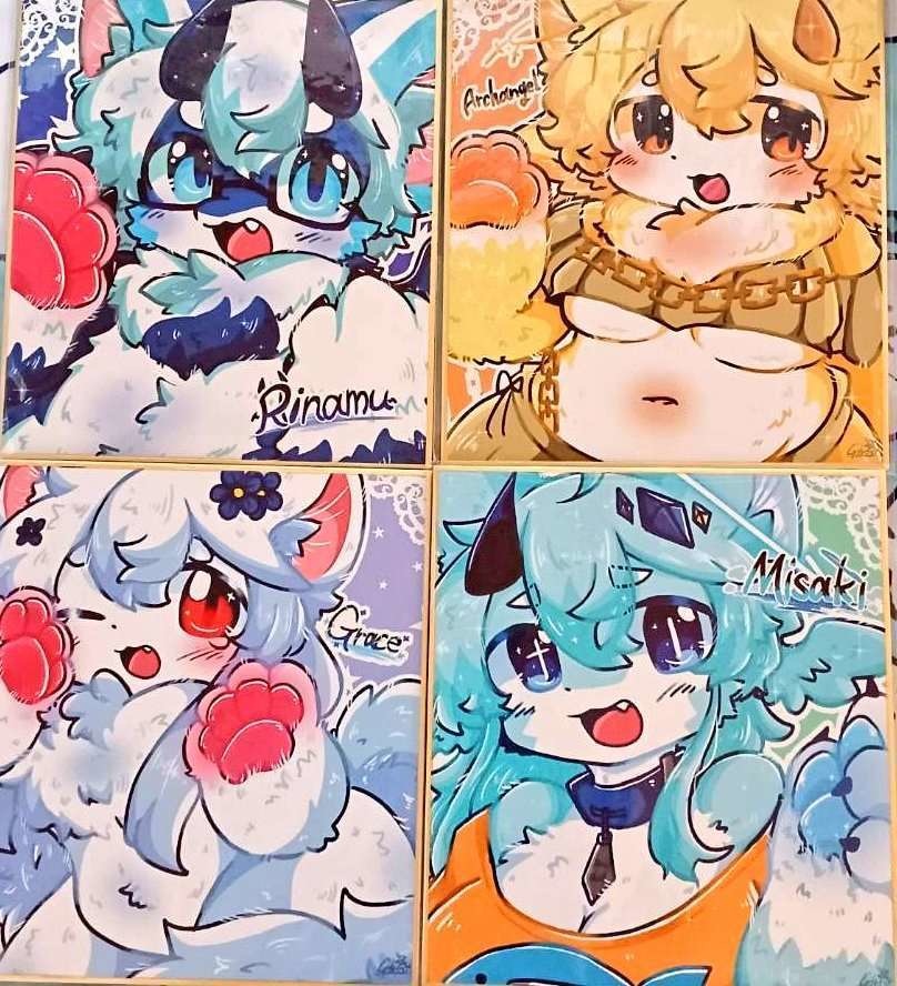 [創作] ふわもふっ！オリケモ ミニ色紙