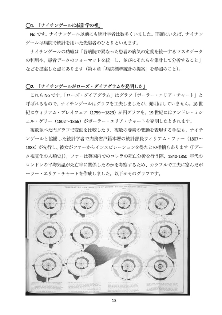 【紙・自家通販】【C108新刊予約】ナイチンゲールと統計データ分析 国を動かし死亡率を下げたデータ活用・政治交渉・メディア戦略の事例