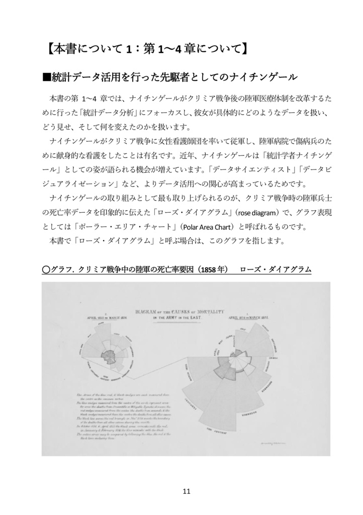【紙・自家通販】【C108新刊予約】ナイチンゲールと統計データ分析 国を動かし死亡率を下げたデータ活用・政治交渉・メディア戦略の事例