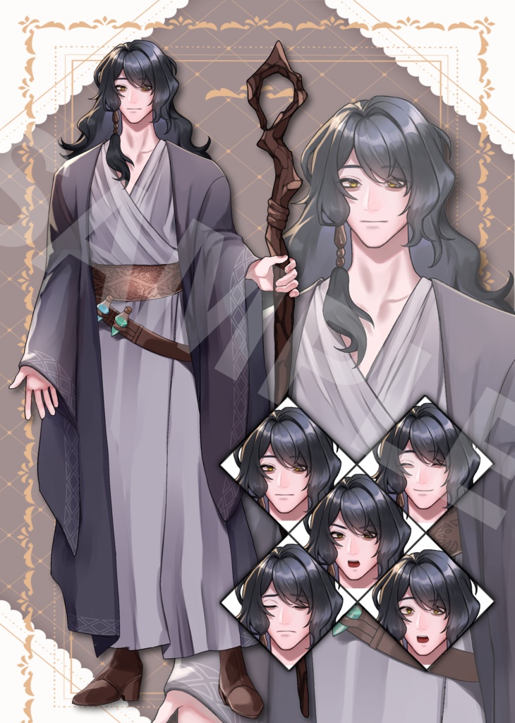 【25日までセール】ゲーム・TRPG向け 汎用モブキャラ立ち絵(PNG&PSD)