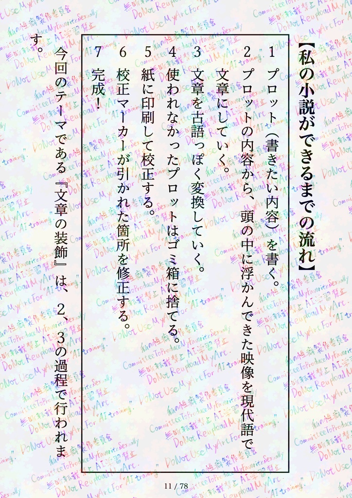 【Original】文章の装飾過程について(小説を書く人のエッセイ企画)