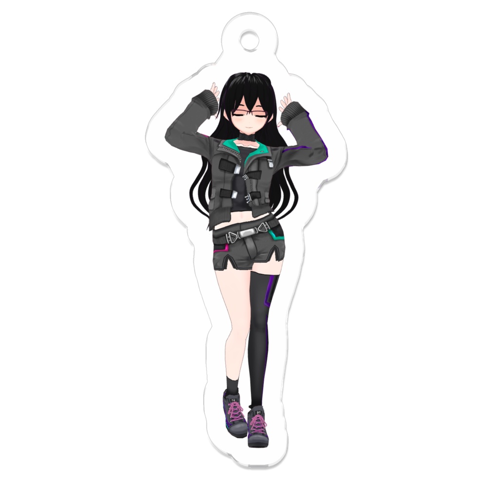 黒色リコアクリルキーホルダー（立ち姿）