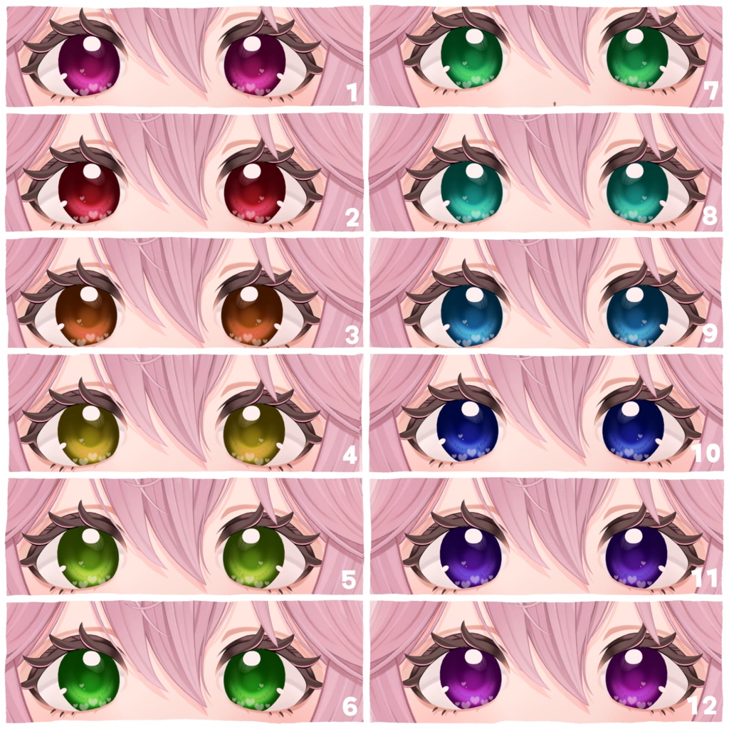 【クマリ対応!】36 Color🤍らぶつやEyeTexture【20 Avatar】