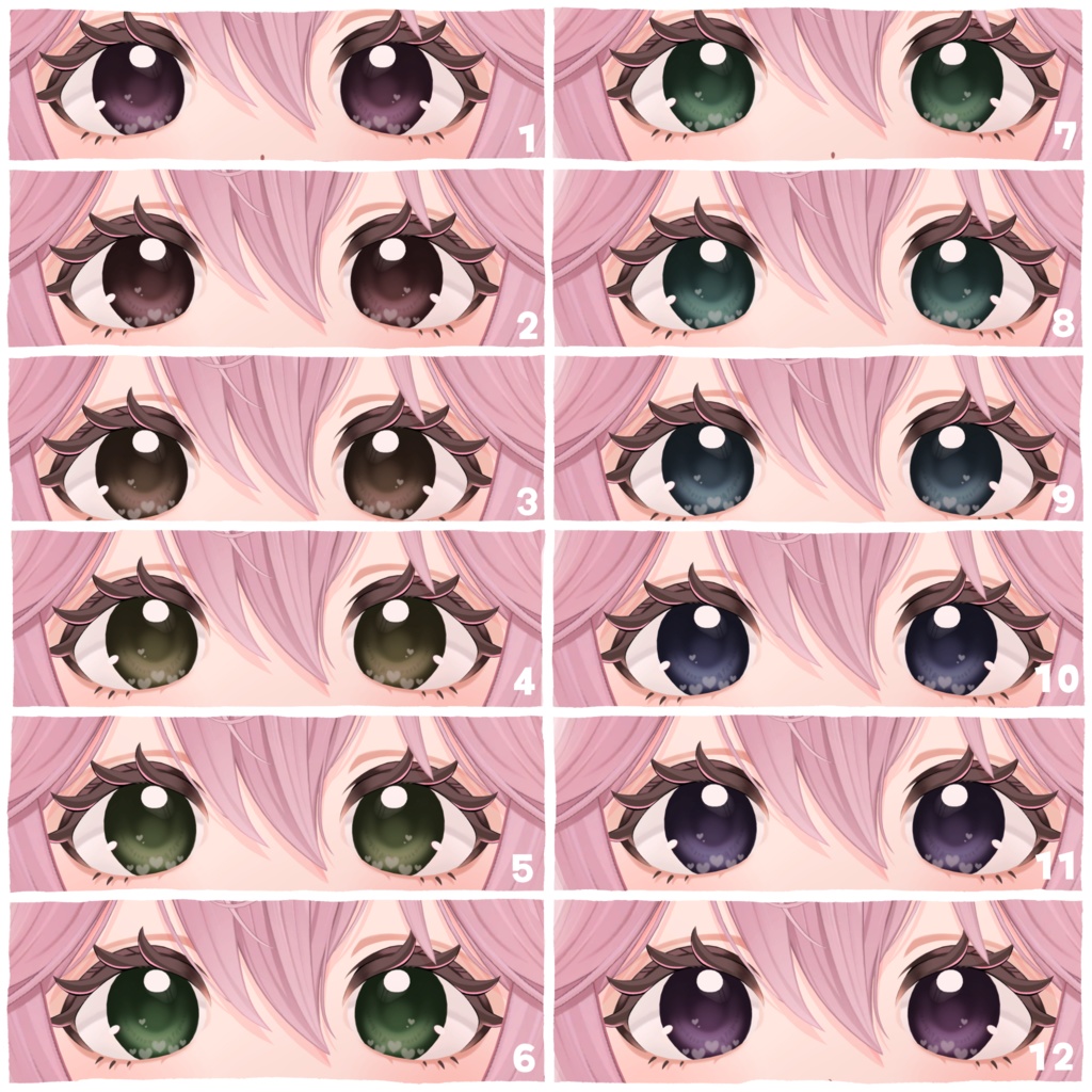 【クマリ対応!】36 Color🤍らぶつやEyeTexture【20 Avatar】