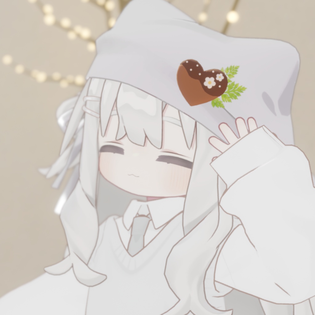 オレンジ&ハートチョコのヘアピン