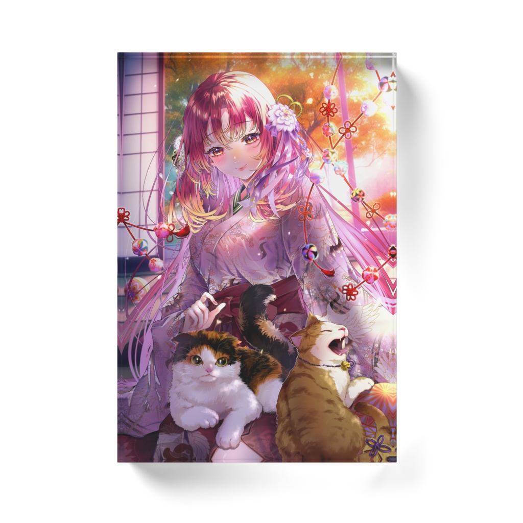 二周年記念イラスト!アクリルブロック(にゃんこver.)