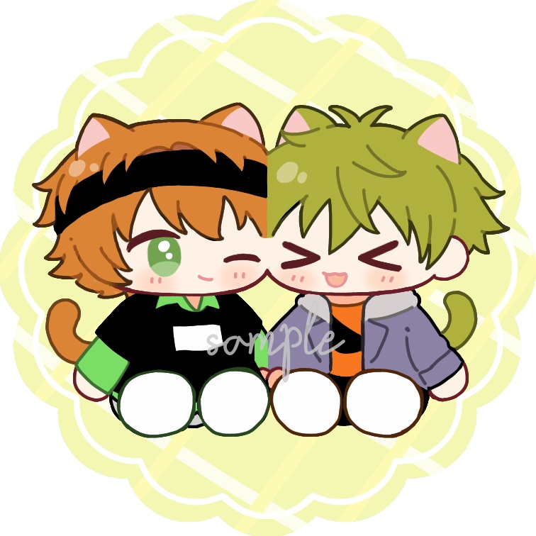 チェック柄ねこ耳アクキー