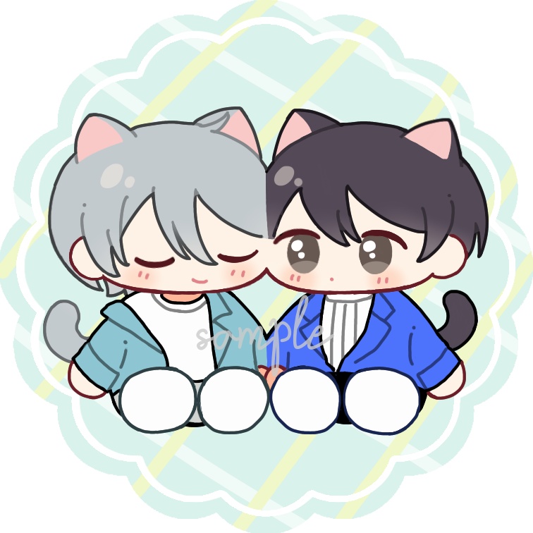 チェック柄ねこ耳アクキー
