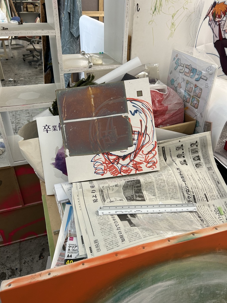 ドローイング「夕暮れ」キャンバスS4号