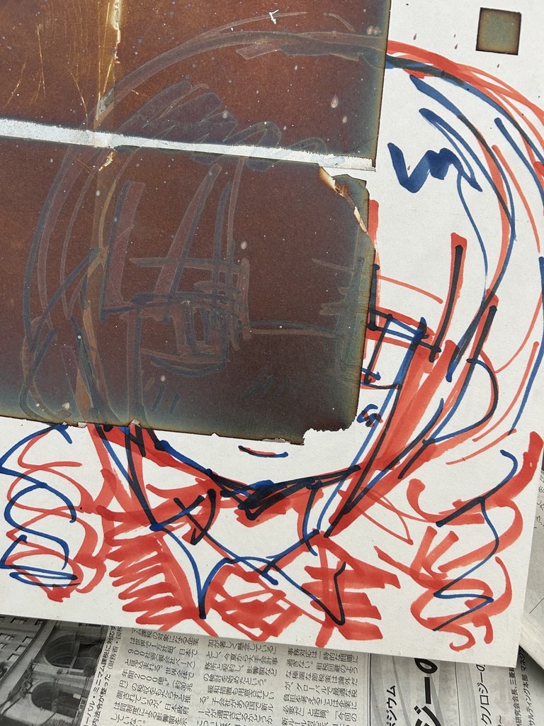 ドローイング「夕暮れ」キャンバスS4号