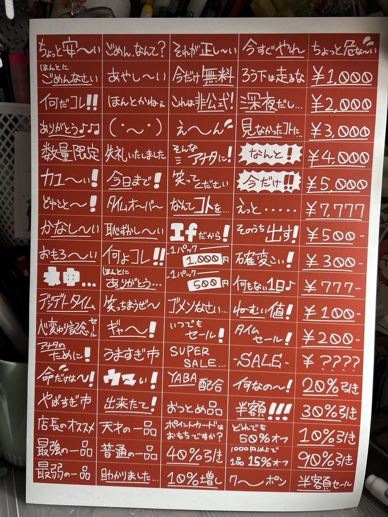 やかましい販促ステッカー