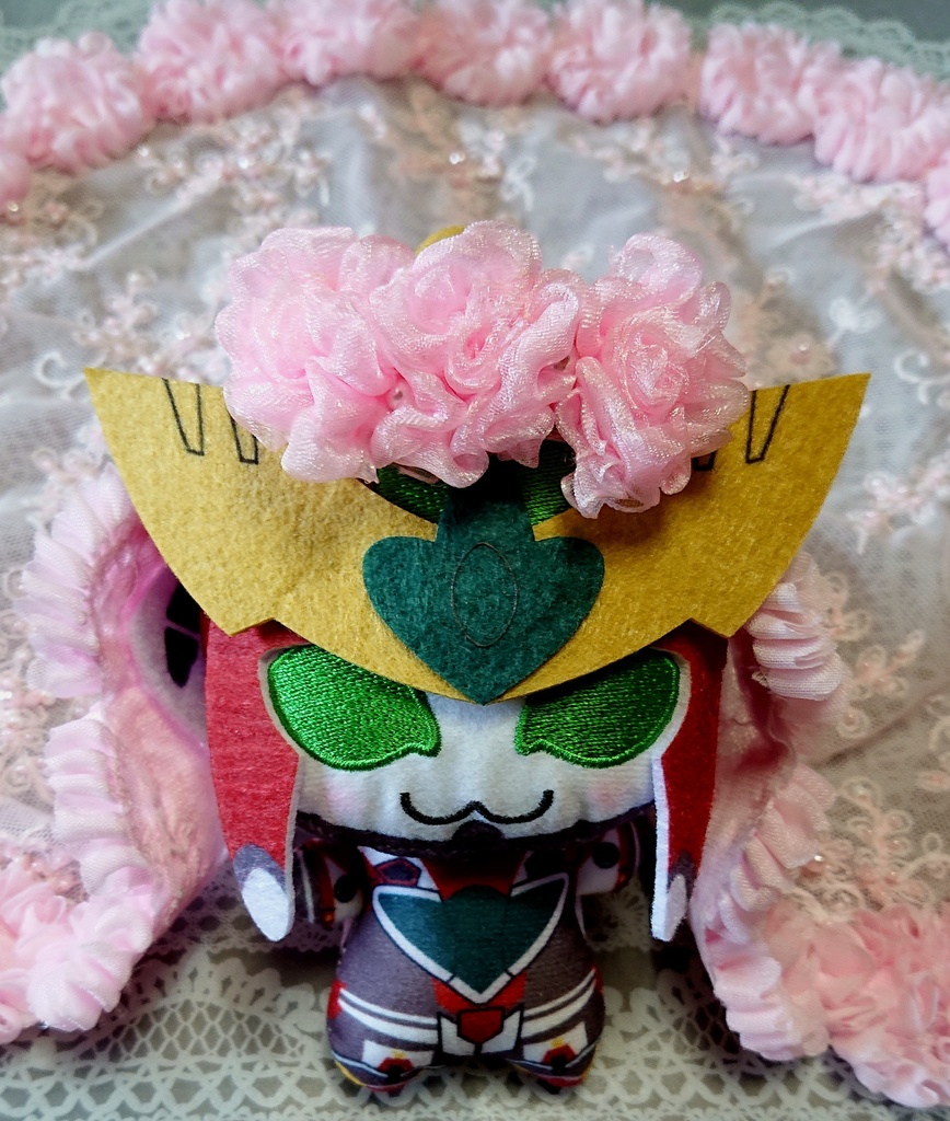 ミニウェディングベール＆ヘッドドレス(ピンクフラワー)