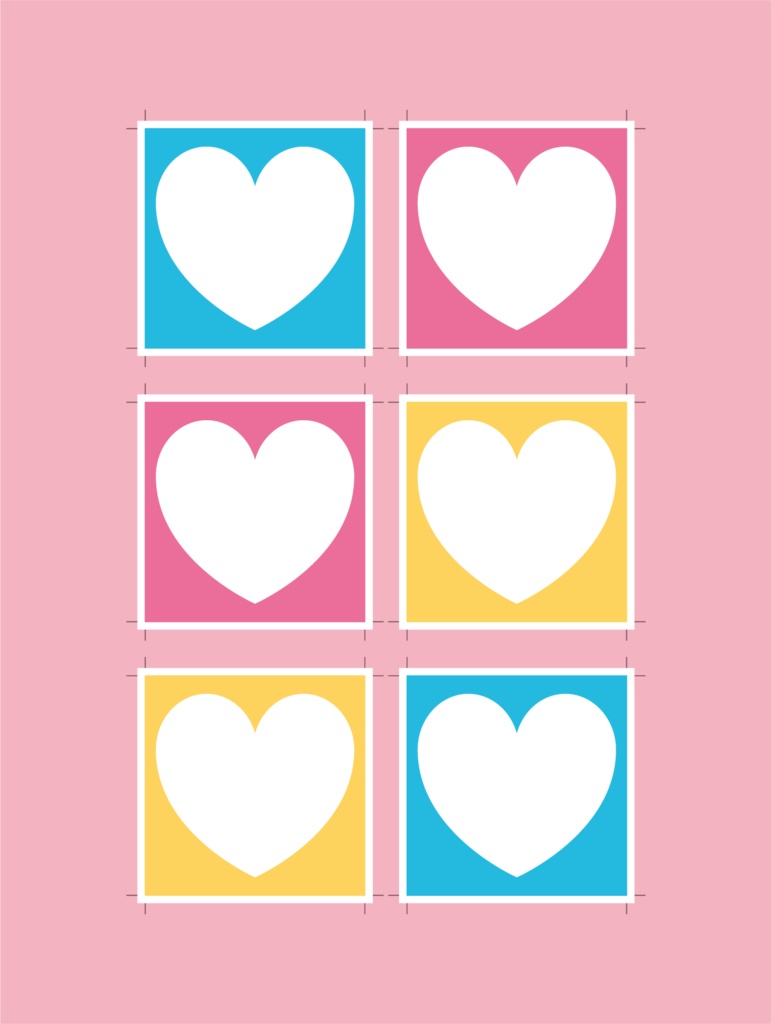 コンビニL判でハートシールが6Pプリントできるやつ(ネップリ用)