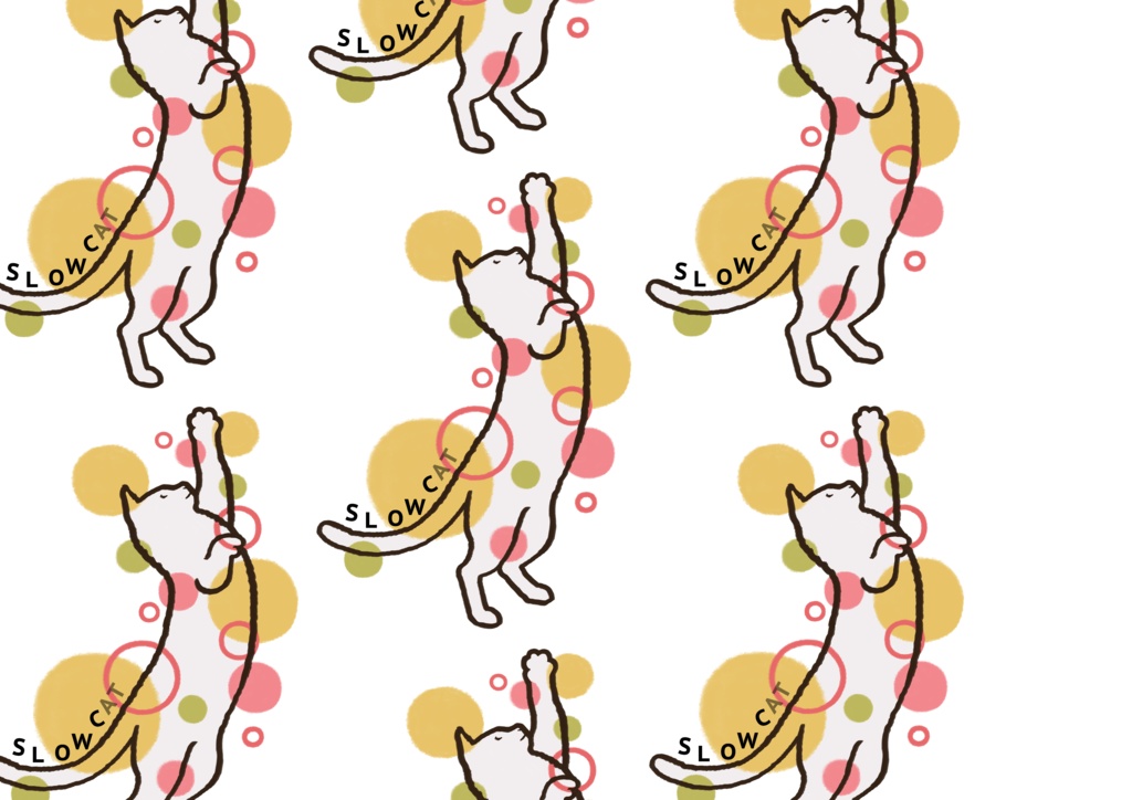 水玉ねこキッズTシャツ