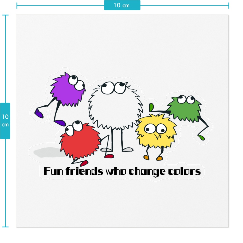 色の変わる愉快な仲間たち ステッカー