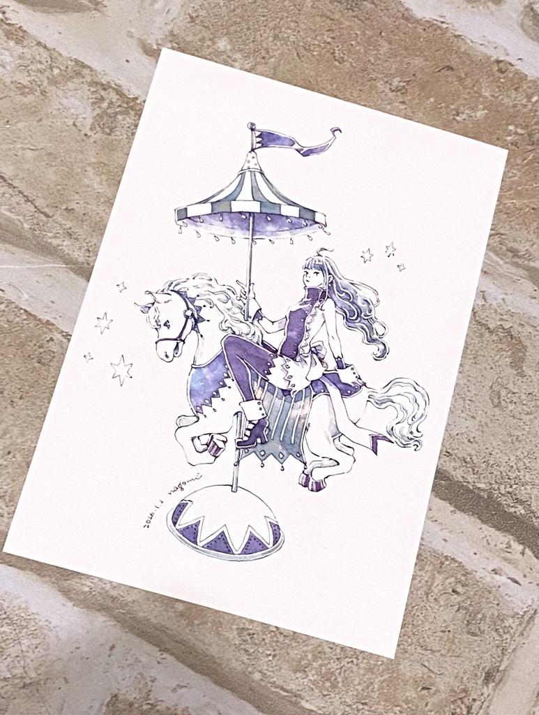 ポストカード インク絵