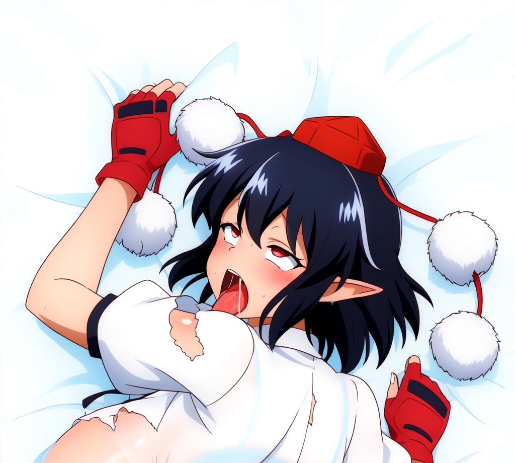 Ahegao Plump Aya Syameimaru clothes get torn Dakimakura sℤ302