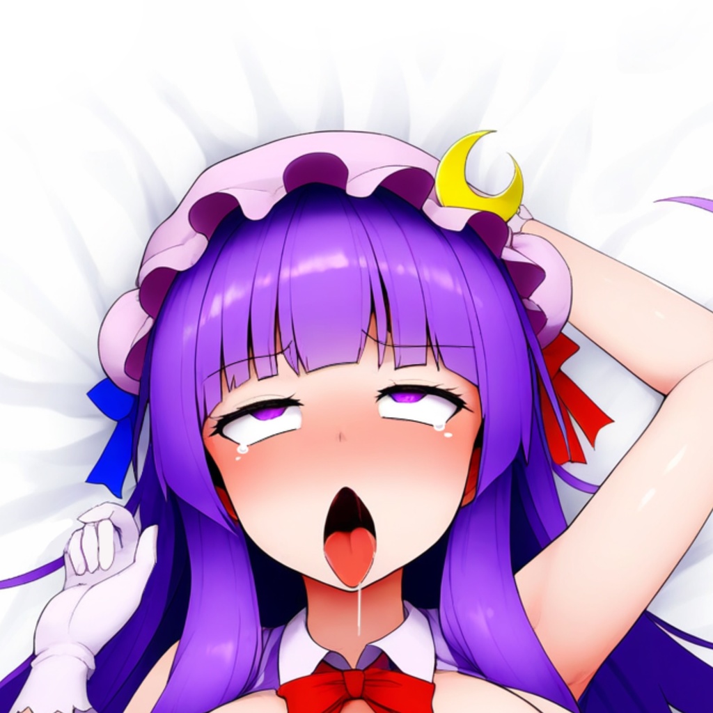 Ahegao Patchouli Knowledge clothes get torn Dakimakura sℤ302