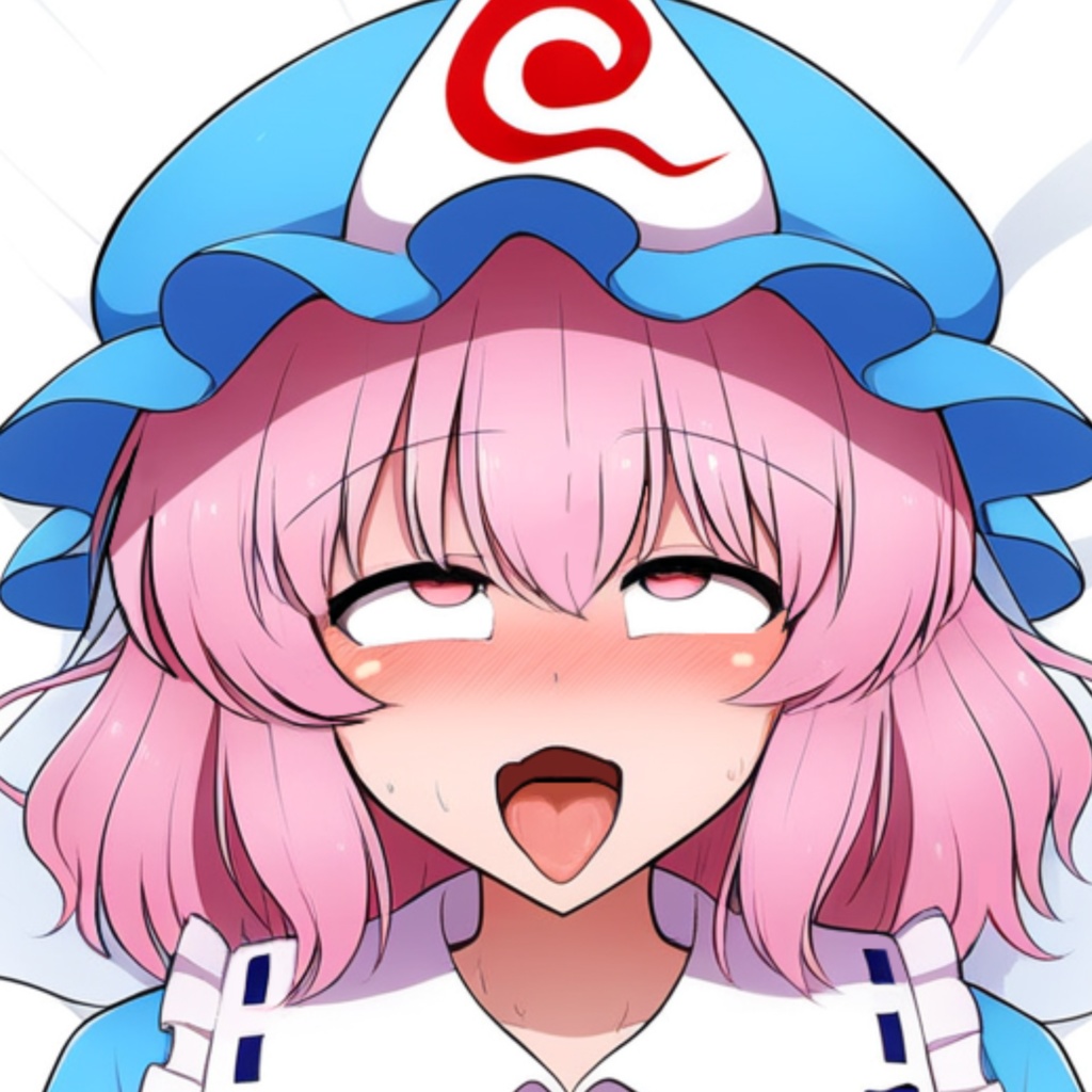 Ahegao Saigyouji Yuyuko clothes get torn Dakimakura sℤ302