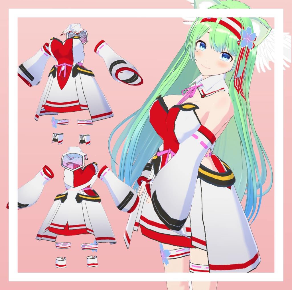 【VRoid Studio1.0対応】和洋巫女服_有料版(インポートするだけ)