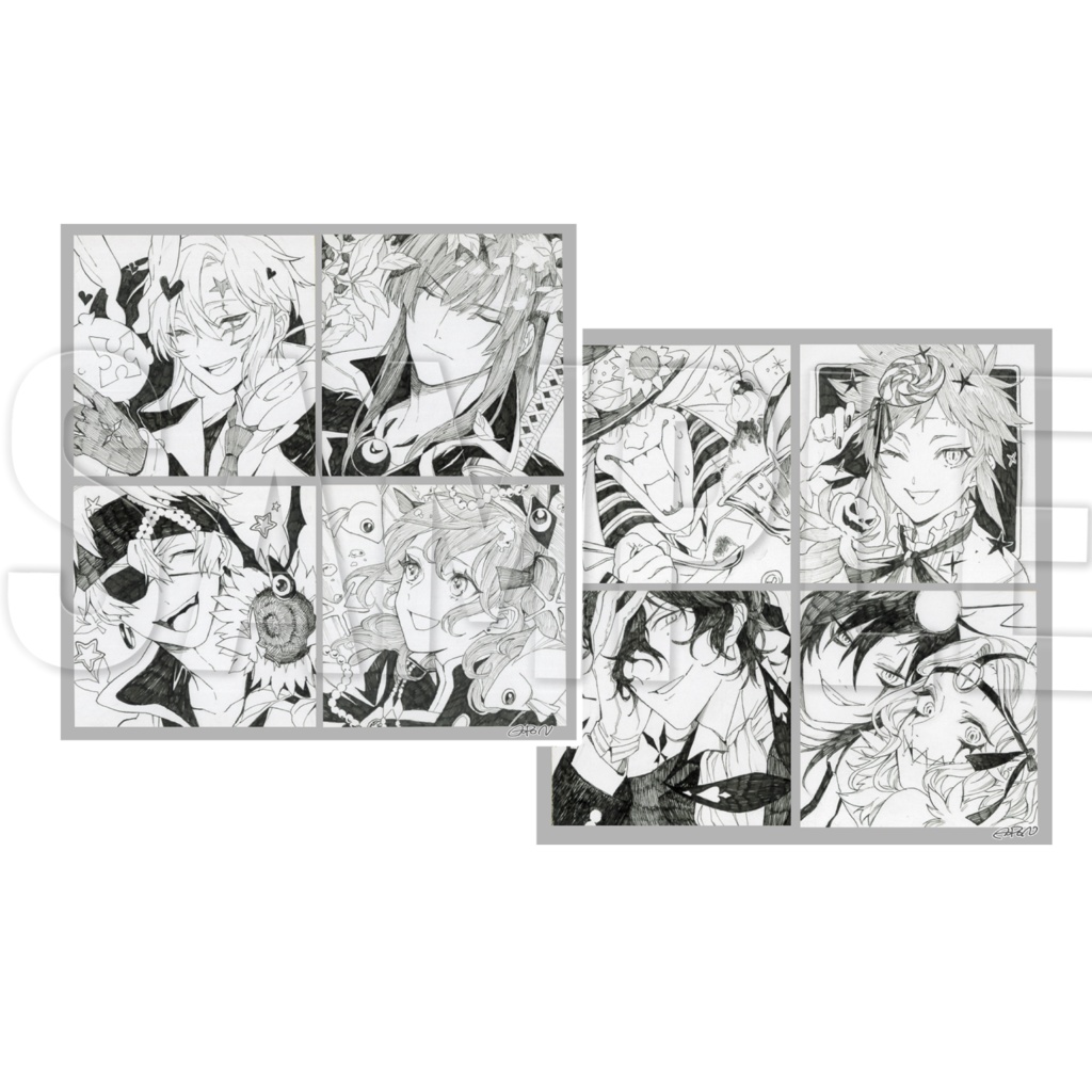 豆色紙複製ポストカード(2枚セット)