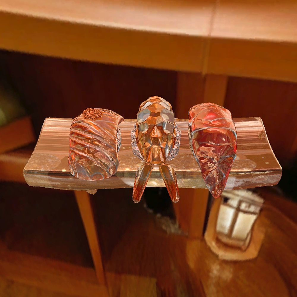 【VRChat向け】ガラスの握り寿司 3Dプロップ【ワールド小物】架空商店