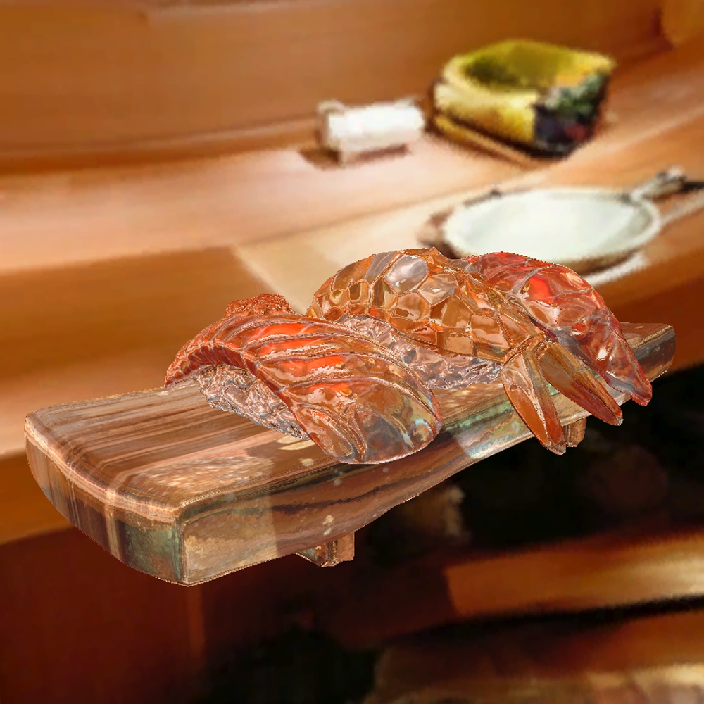 【VRChat向け】ガラスの握り寿司 3Dプロップ【ワールド小物】架空商店