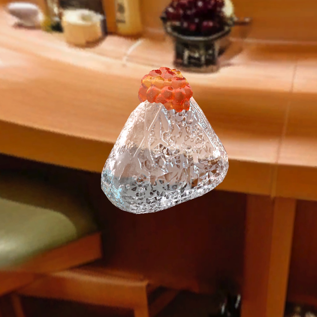 【VRChat向け】ガラスのおにぎり 3Dプロップ【ワールド小物】架空商店