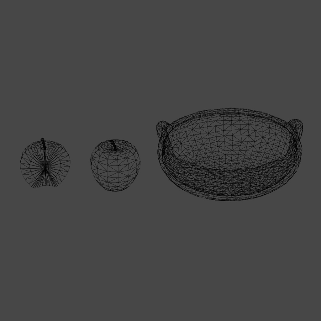 【VRChat向け】ガラスのりんご 3Dプロップ【ワールド小物】架空商店