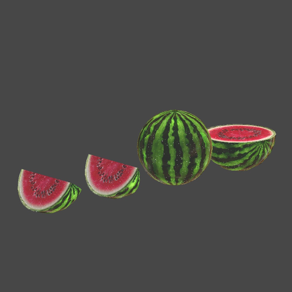 【VRChat向け】ガラスのスイカ 3Dプロップ【ワールド小物】架空商店