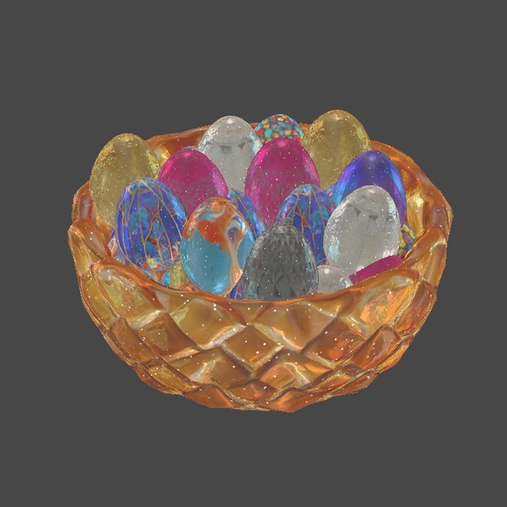 砕けるギミック付 ガラスのたまご9種【3Dギミック小物】架空商店