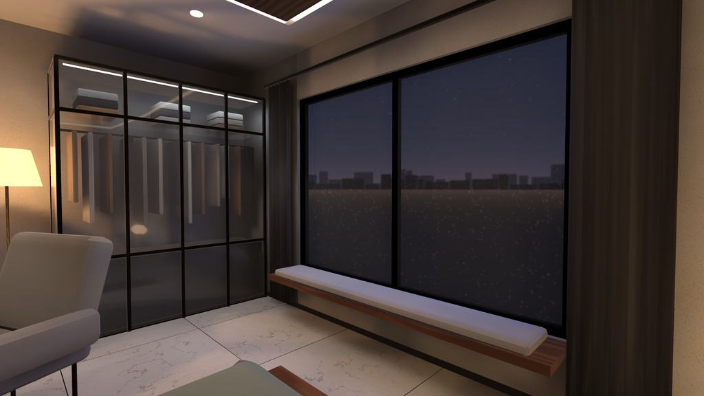 【Luxe Sleep Room】VRChat向け ラグジュアリー寝室ワールド【ベイク済み・ワンクリック導入】