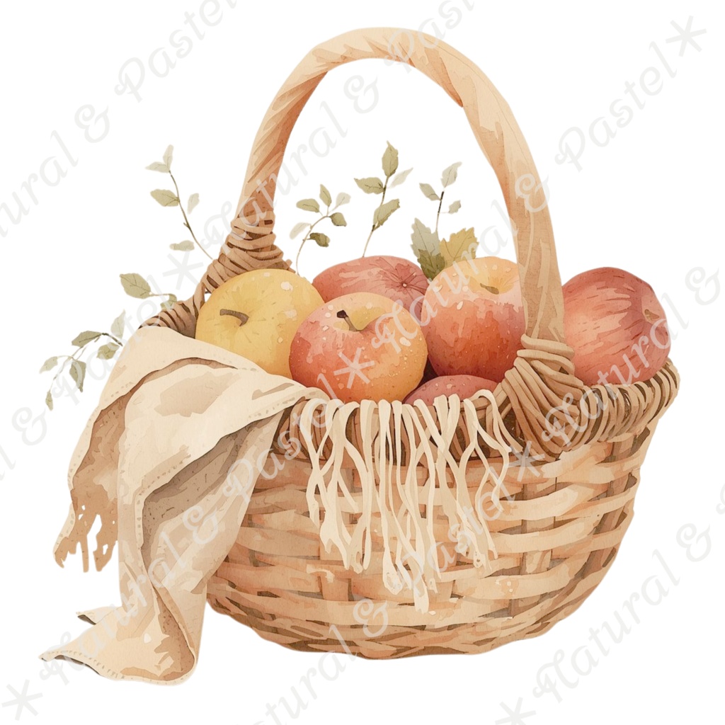 【🐇 森のうさぎと🦔ハリネズミ / 北欧風ガーデン】水彩クリップアート * 25点セット(PNG背景透過)