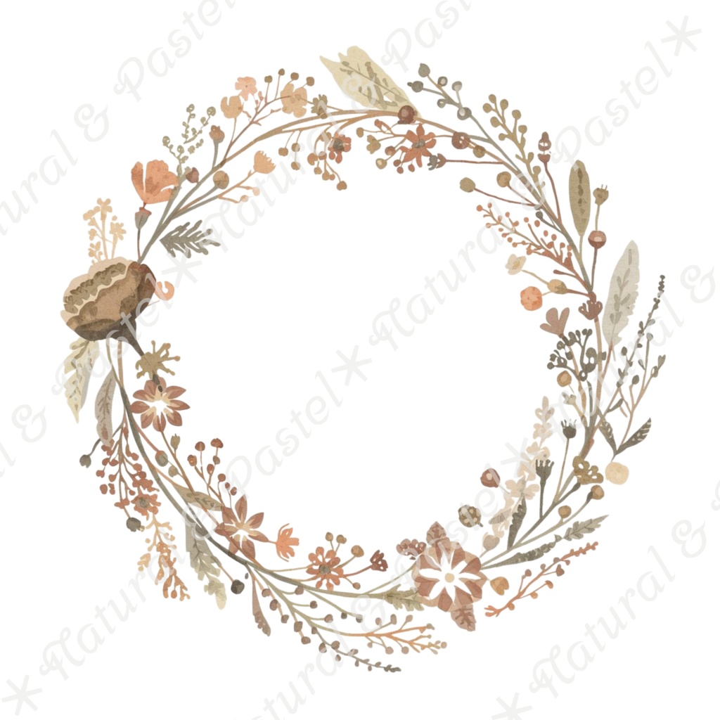 【🐇 森のうさぎと🦔ハリネズミ / 北欧風ガーデン】水彩クリップアート * 25点セット(PNG背景透過)